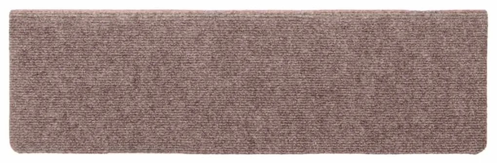 Tapetes de escada autoadesivos 30 pcs 65x21x4 cm creme