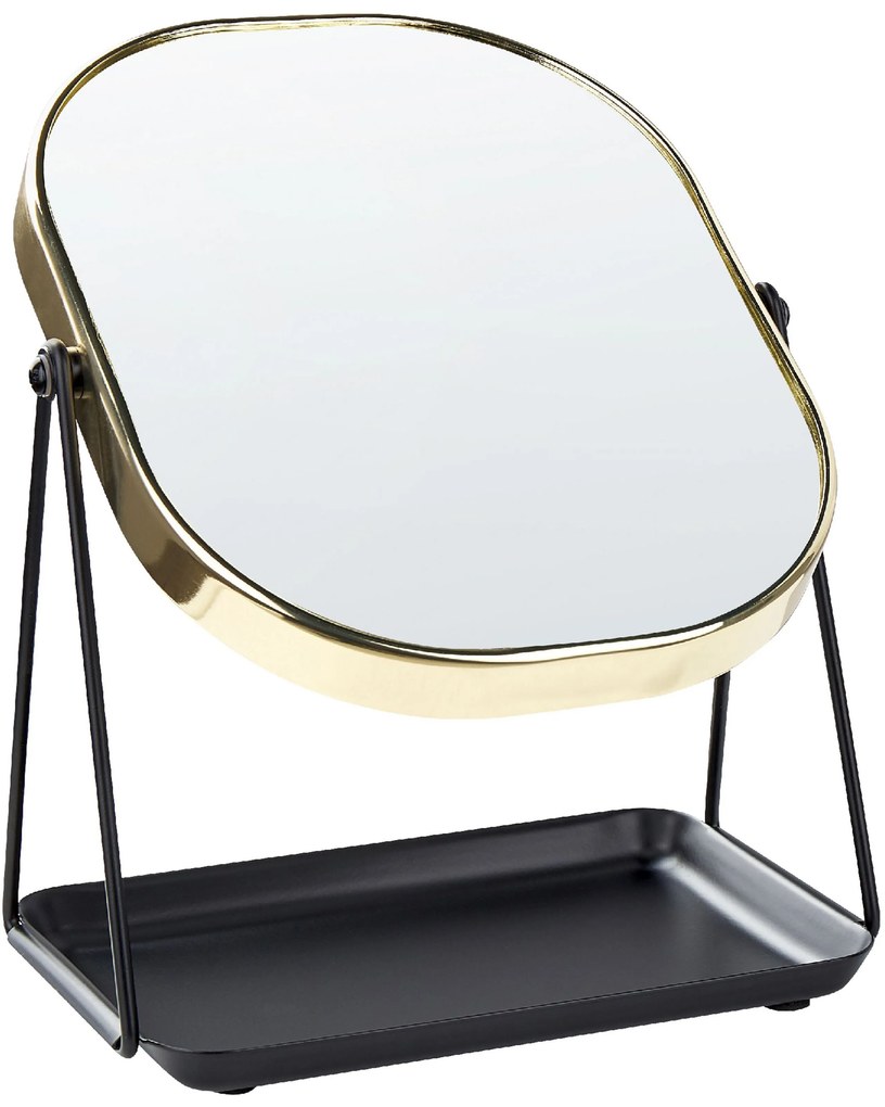 Espelho de maquilhagem dourado 20 x 22 cm CORREZE Beliani