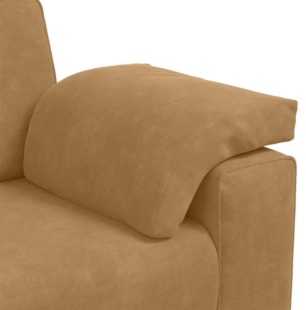 Sofá-luvas 140 cm veludo castanho