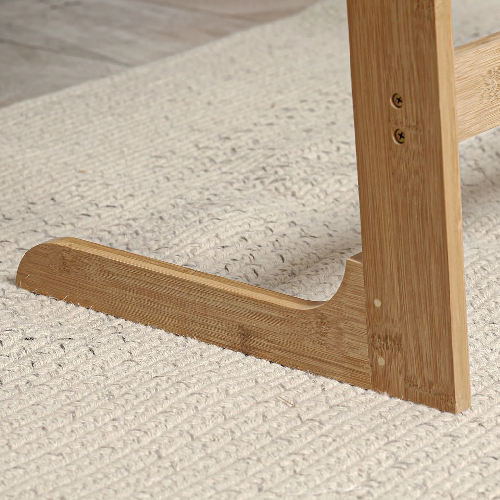 HOMCOM Mesa Auxiliar de Bambu Mesa em Forma de C com Bancada Abatível e Ângulo Ajustável 140-180° para Sala de Estar Dormitório 60x33x67cm Madeira