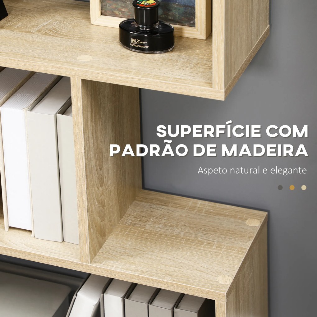 Estante para Livros Moderna Estante com 6 Prateleiras para Sala de Jantar Sala de Estar Estúdio 80x23x192 cm Madeira