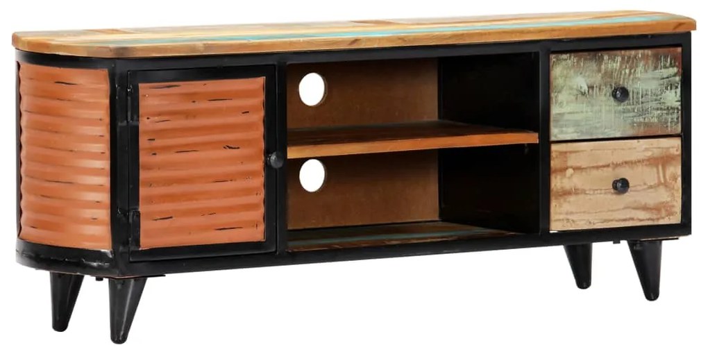 Móvel de TV 120x30x45 cm madeira recuperada maciça