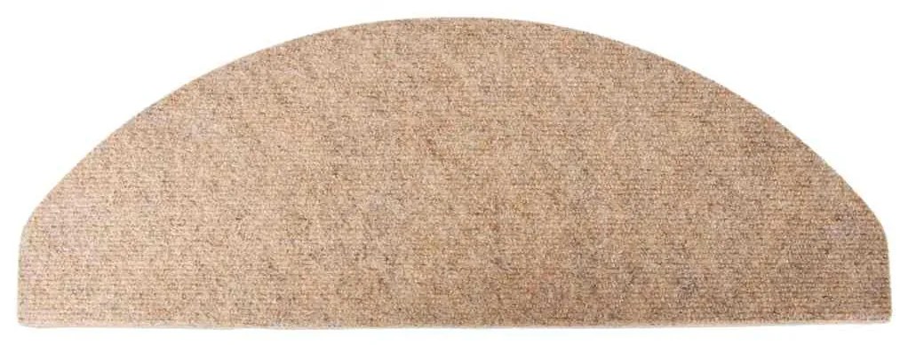 Tapetes de escada adesivos 30 pcs 65x22,5x3,5 cm bege