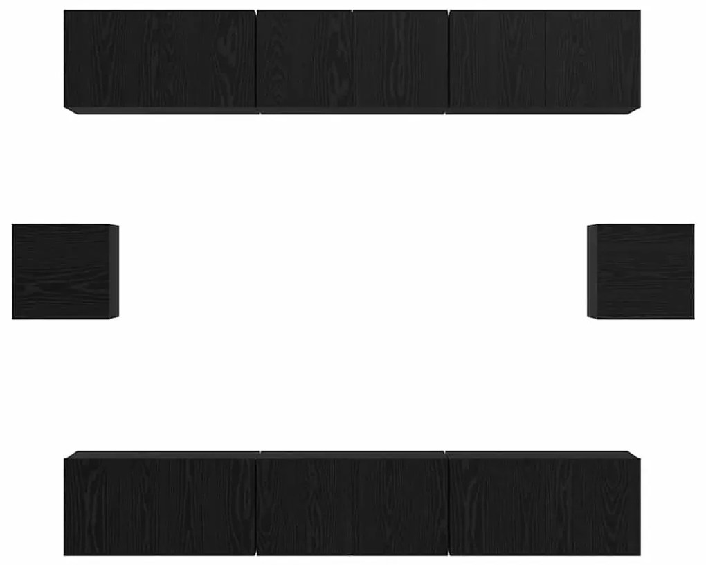 Conjunto de móvel de TV 8 pcs Carvalho preto 60 x 30 x 30 cm