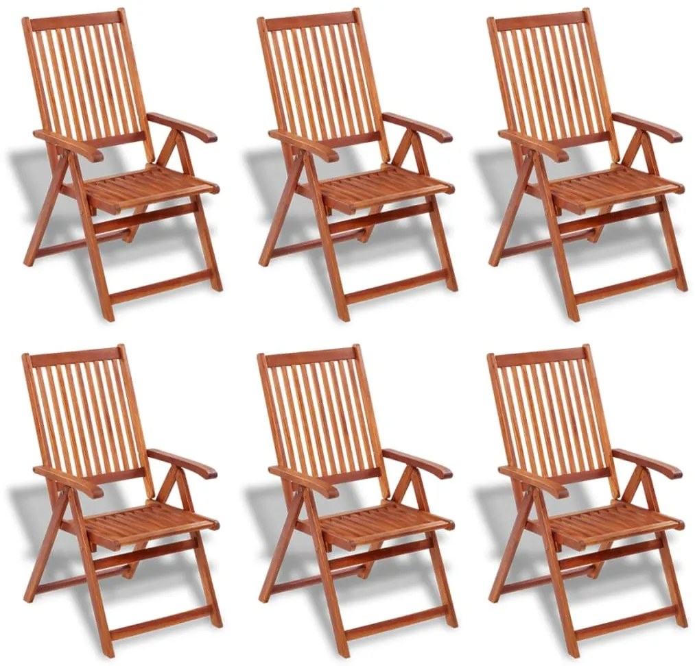 7 pcs conjunto de jantar exterior madeira acácia maciça
