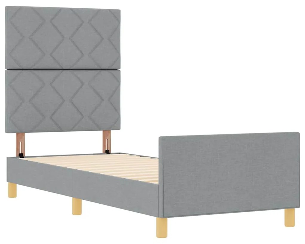 Estrutura de Cama vidaXL Cinzento Claro 80x200 cm Tecido