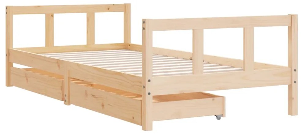 Estrutura de cama infantil c/ gavetas 90x190 cm pinho maciço