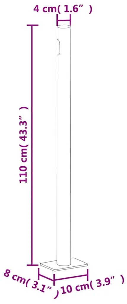Toldo lateral retrátil 180x600 cm cor creme