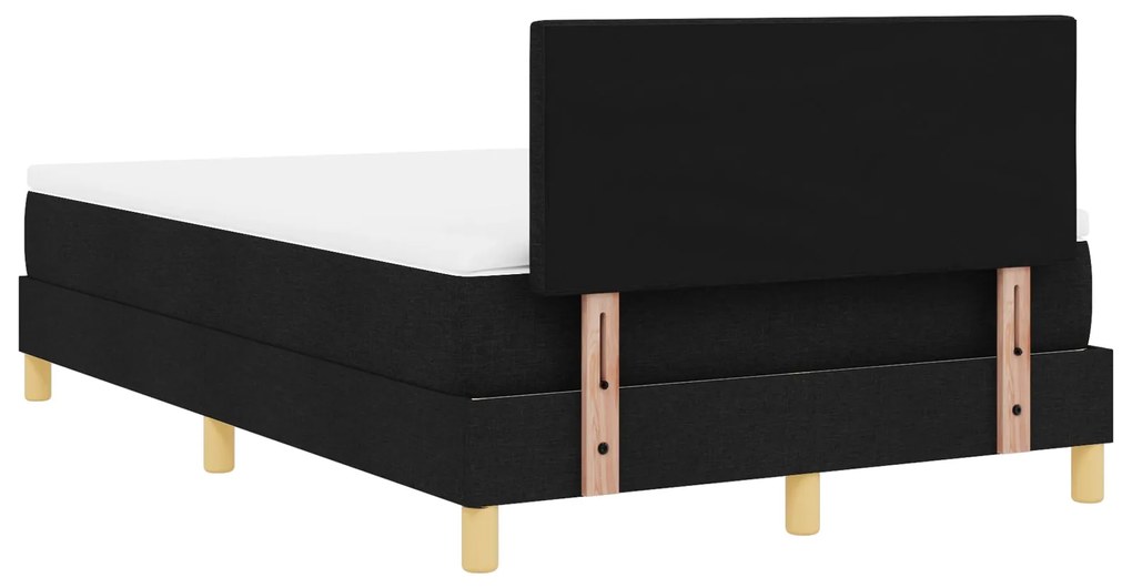 Cama Box Spring com Colchão Preta 120x200 cm Tecido
