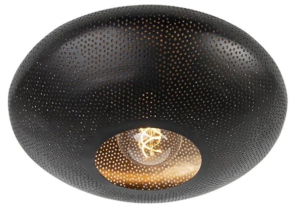 Candeeiro de teto oriental preto e dourado 40 cm - Radiance Oriental