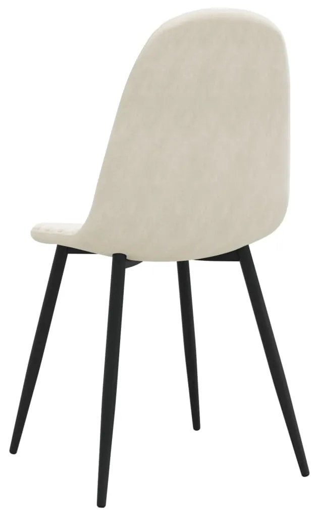 Cadeiras de jantar 4 pcs veludo branco nata