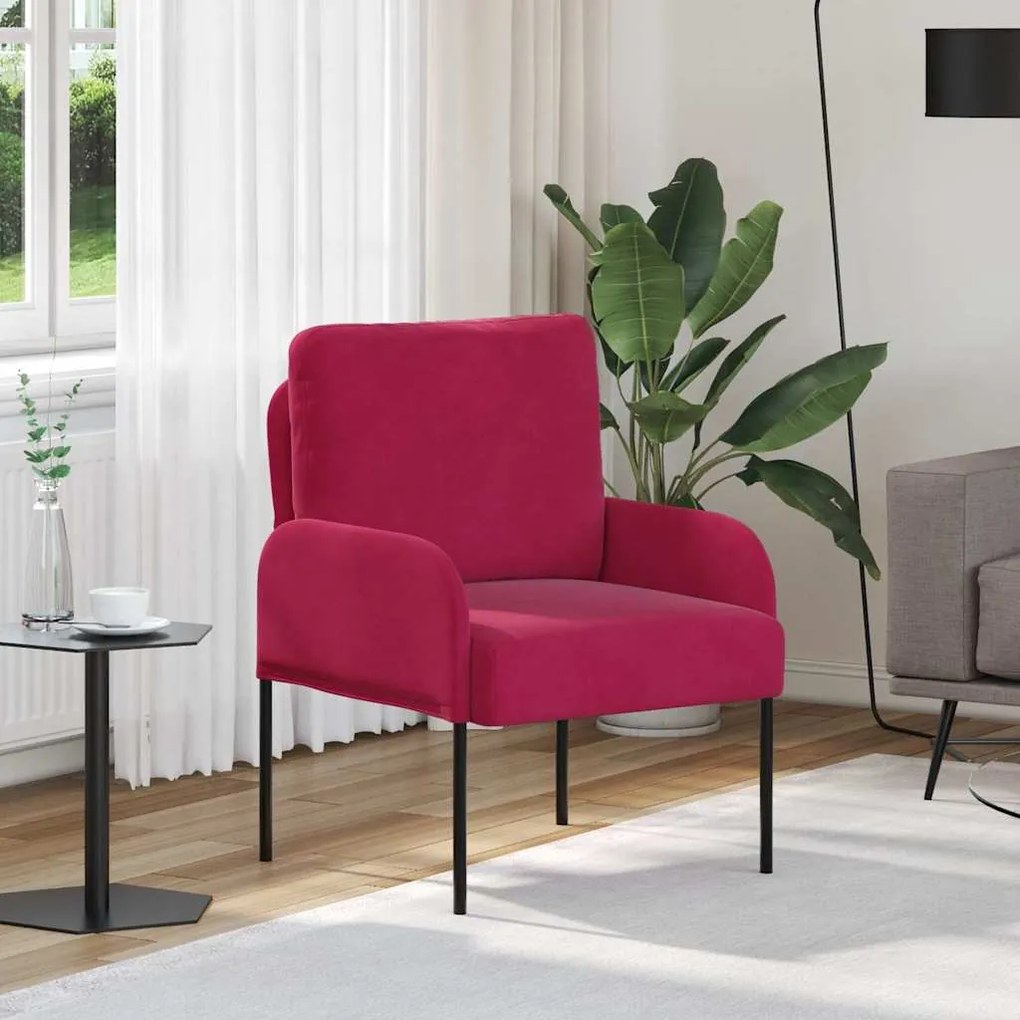 vidaXL Sofás com almofada 55cm Vinho Vermelho Contraplacado