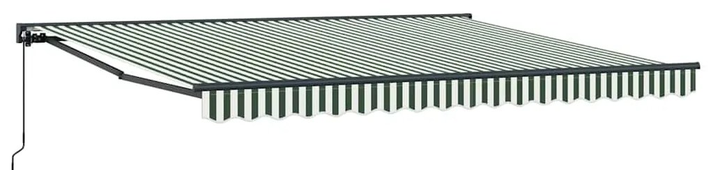 Toldo Retrátil Manual Verde e Branco 400x300 cm