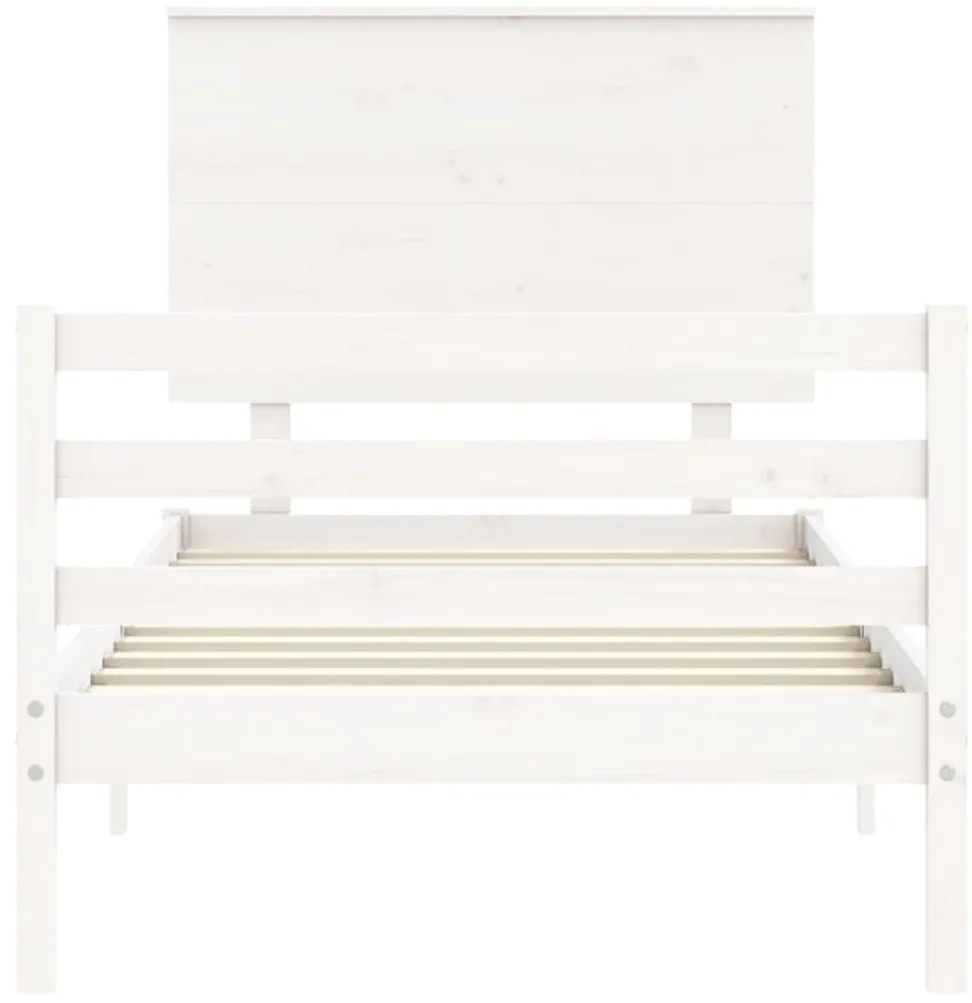 Estrutura de cama com cabeceira 90x200 cm madeira maciça