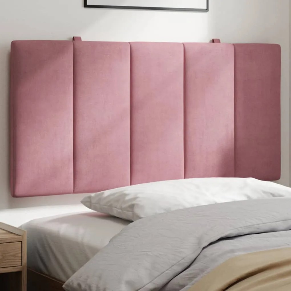 Almofadão de cabeceira 100 cm veludo rosa