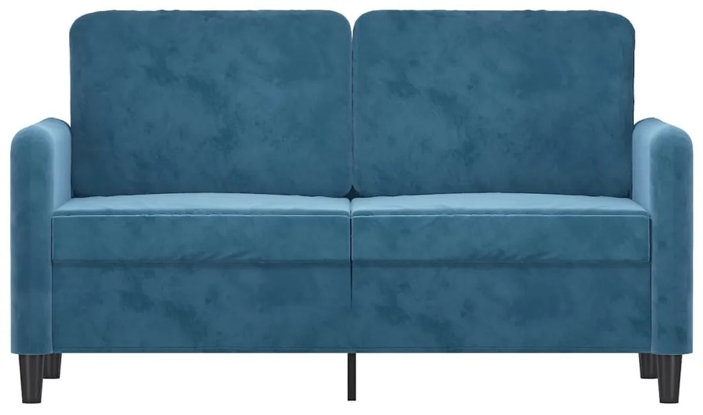 Sofá de 2 lugares veludo 120 cm azul