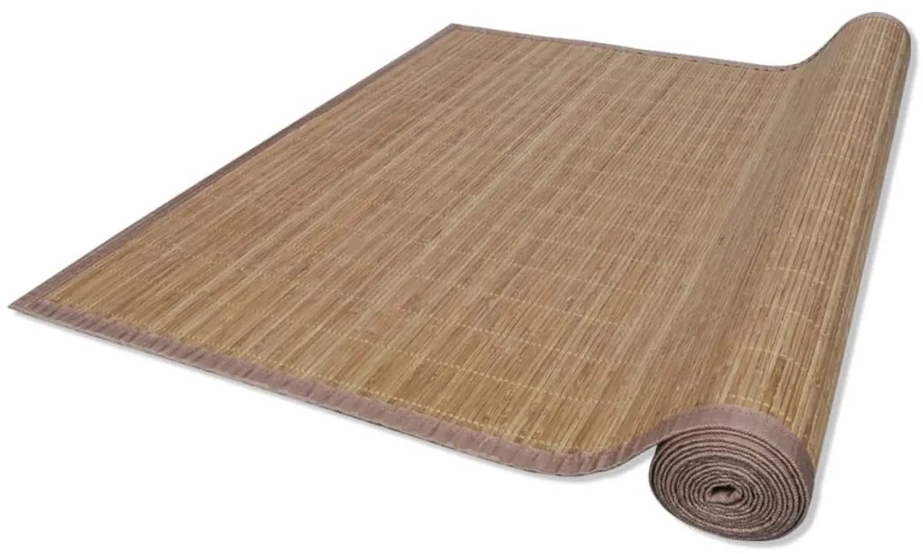 Tapete retangular bambu 120 x 180 cm castanho