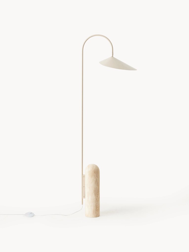 Candeeiro de pé regulável com base em travertino Arum