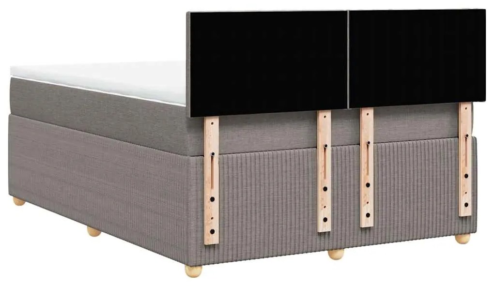 Cama com molas/colchão 140x190 cm tecido castanho-acinzentado