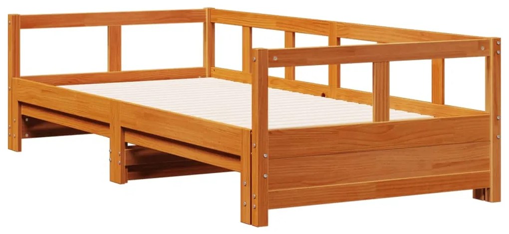 Sofá-cama sem colchão 80x200 cm madeira de pinho castanho cera