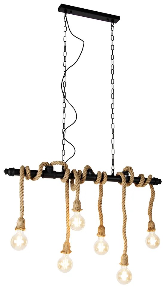 Candeeiro de suspensão inteligente preto 6-luzes incl. Wifi G95 - Plural