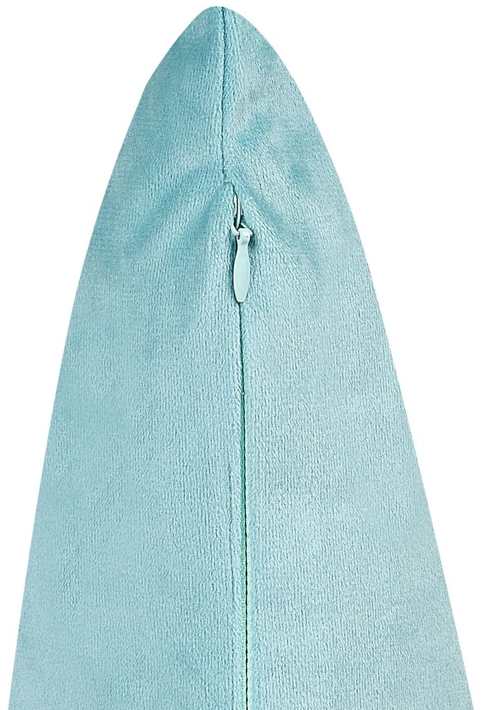 Conjunto de 2 almofadas decorativas em veludo azul e creme 45 x 45 cm ALLIUM Beliani