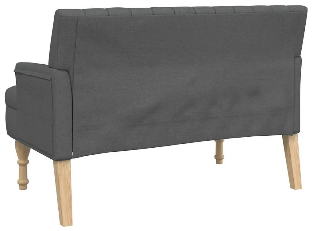 Banco c/ almofadões 113x64,5x75,5 cm tecido cinzento-escuro