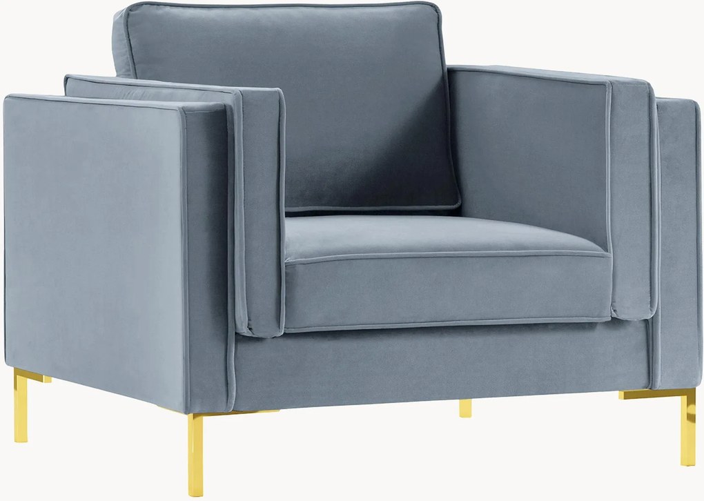 Poltrona com aspeto de veludo Luis