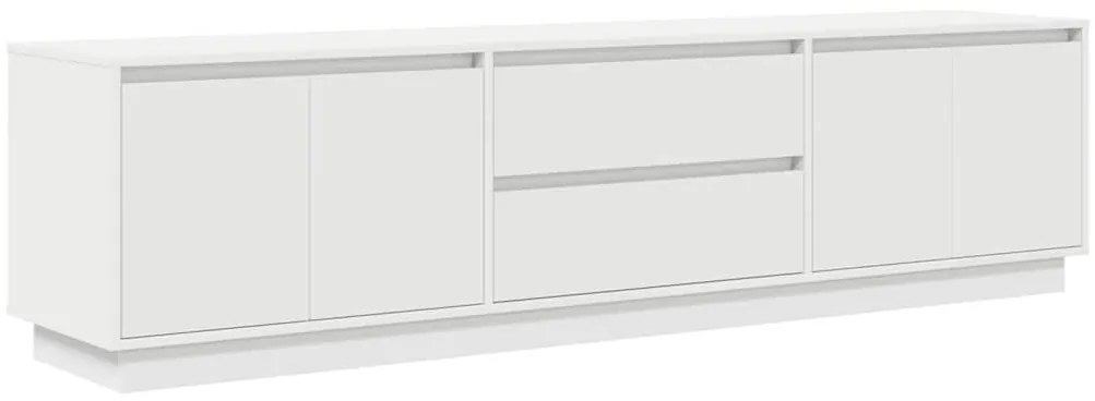 Móvel de TV com luzes LED 193,5x41x50 cm branco