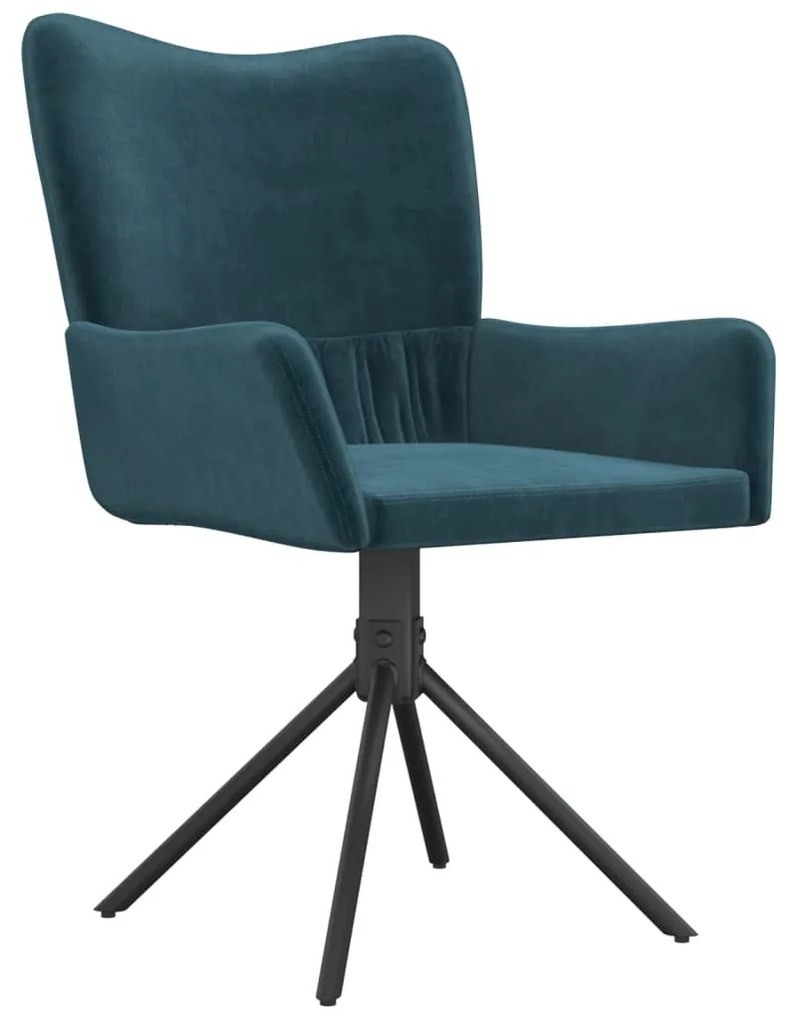 Cadeiras de jantar giratórias 2 pcs veludo azul