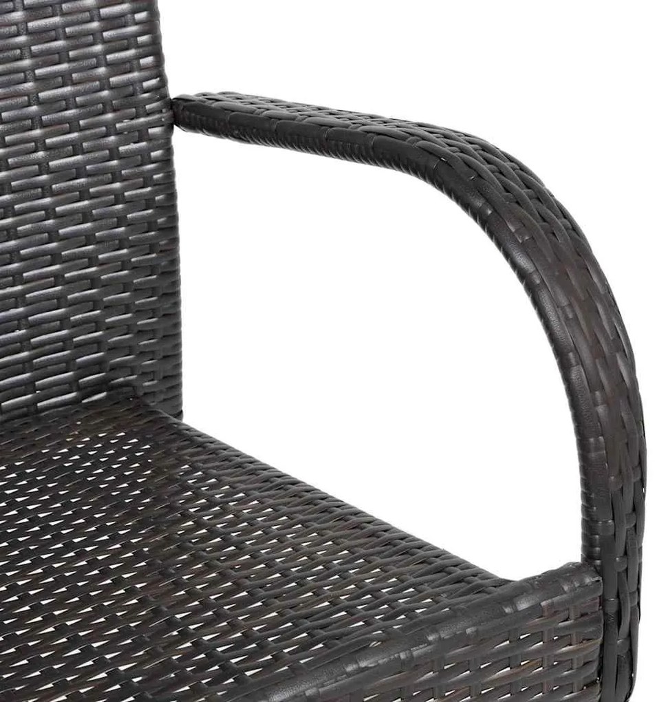 Cadeiras de exterior empilháveis 2 pcs vime PE castanho