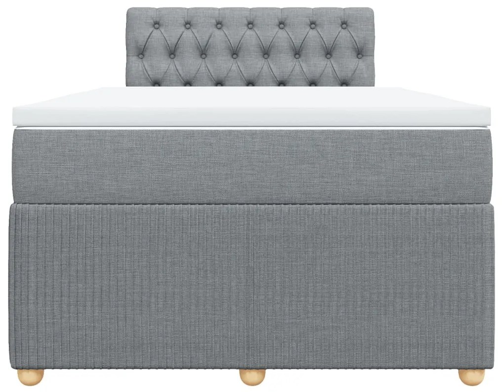 Cama boxspring com colchão 120x190 cm tecido cinzento-claro