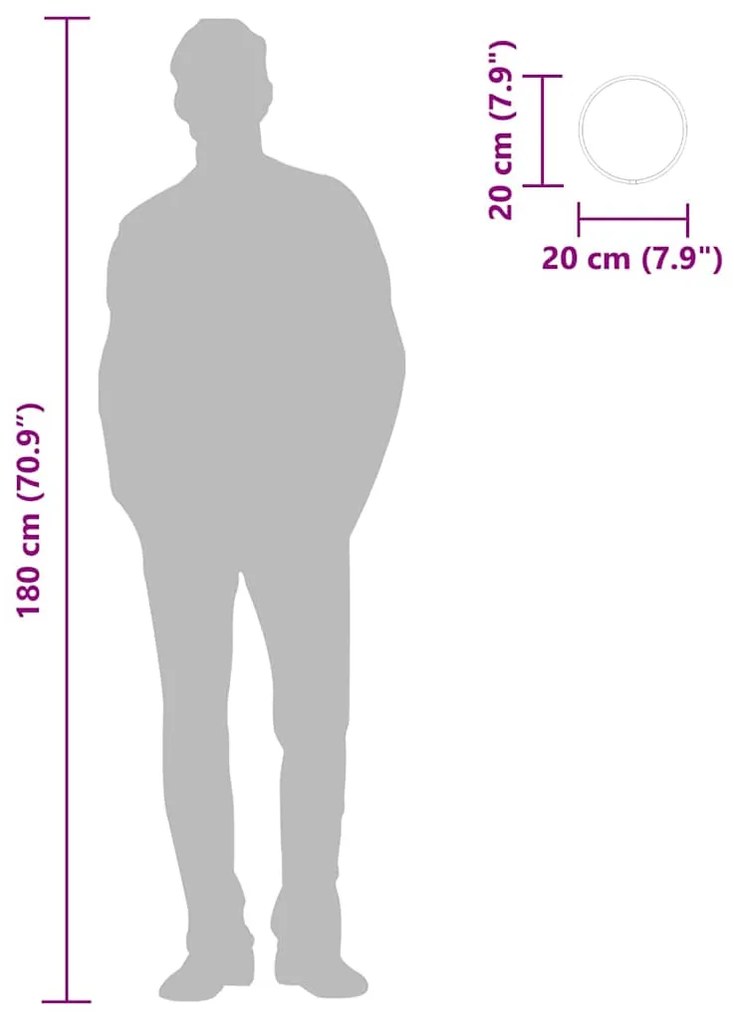 Espelho de parede Ø 20 cm redondo prateado