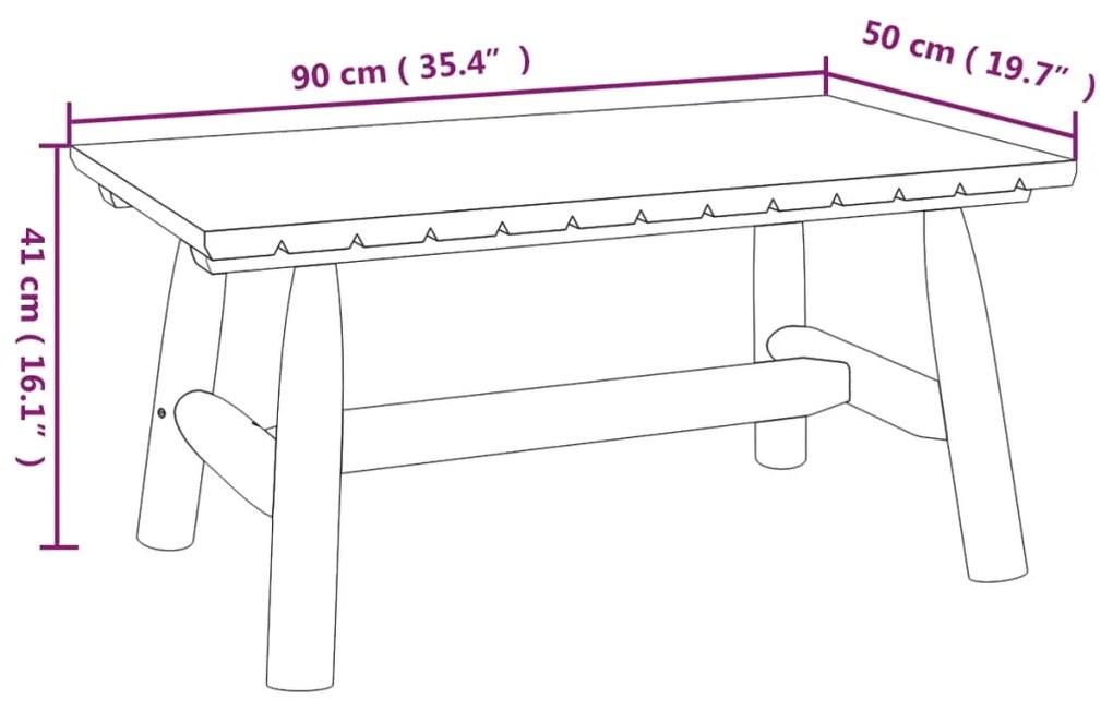 Mesa de centro 90x50x41 cm madeira de abeto maciça