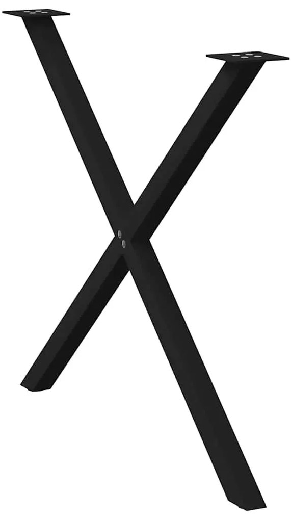 Pés para mesa de jantar em formato de X, 2 peças, preto, 90x (72-73) c