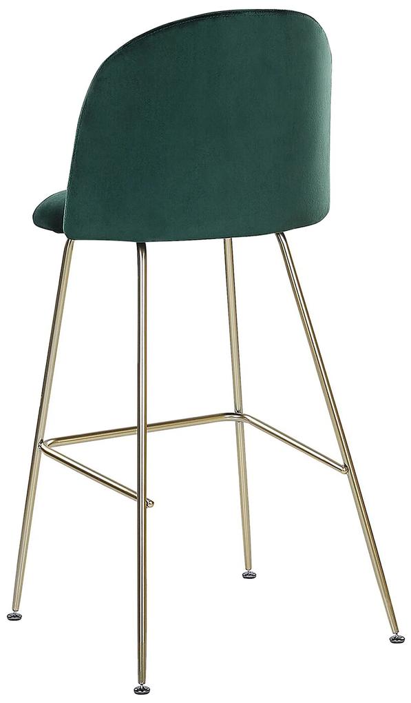 Conjunto de 2 cadeiras de bar em veludo verde ARCOLA Beliani