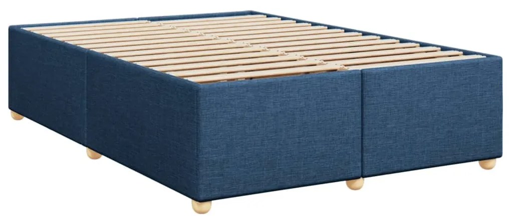 Estrutura de cama sem colchão 140x200 cm tecido azul