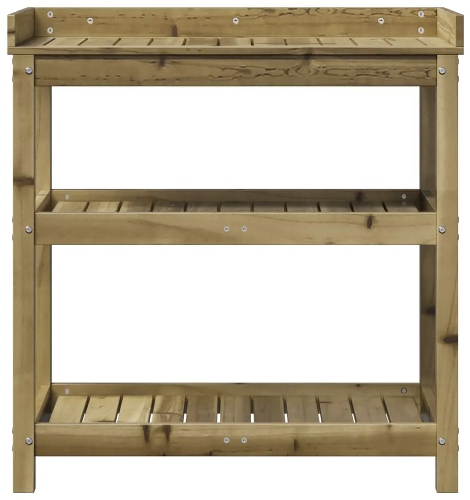 Mesa jardinagem c/ prateleiras 82,5x45x86,5 cm pinho impregnado