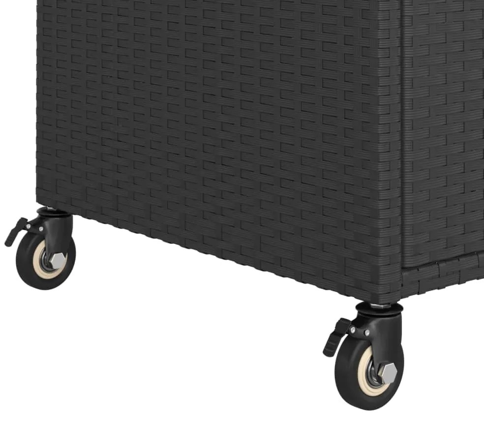 Carrinho de bar com gaveta 100x45x97 cm vime PE preto