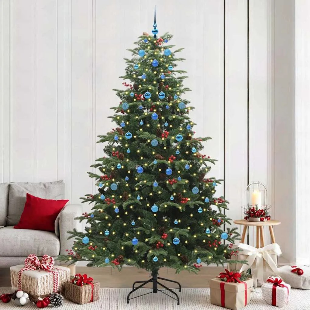 vidaXL Árvore de Natal Artificial Verde 240 cm PVC, Metal e Plástico
