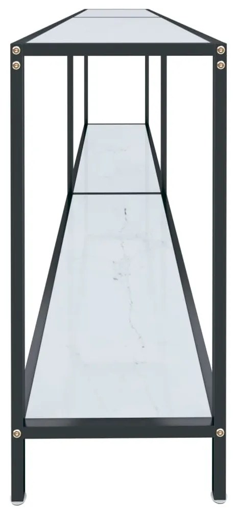 Mesa consola branco 220x35x75,5 cm vidro temperado