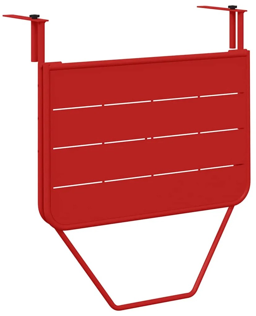 Mesa de Balcão Suspensa vidaXL Dobrável Vermelha 60x40 cm Aço