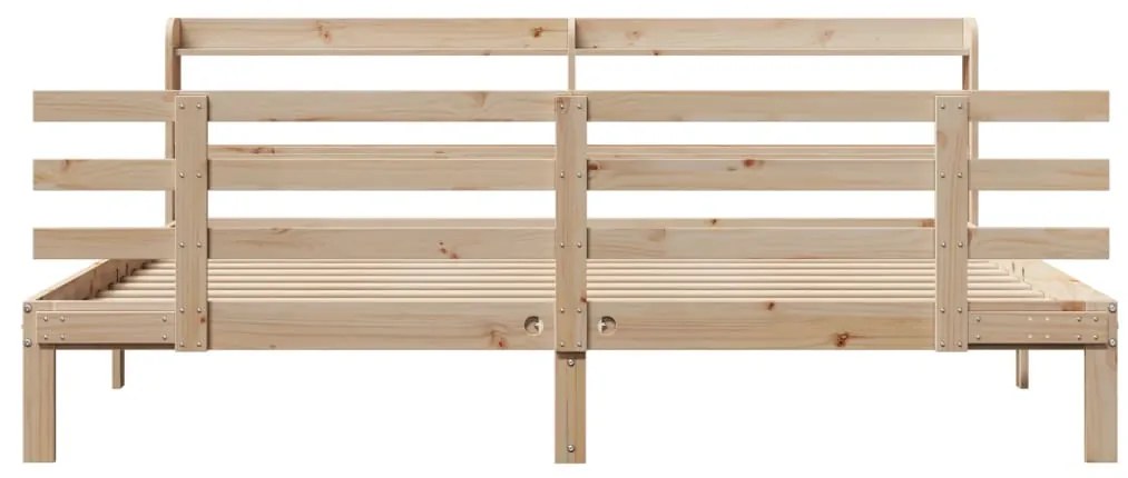 Estrutura de cama com cabeceira 200x200 cm pinho maciço