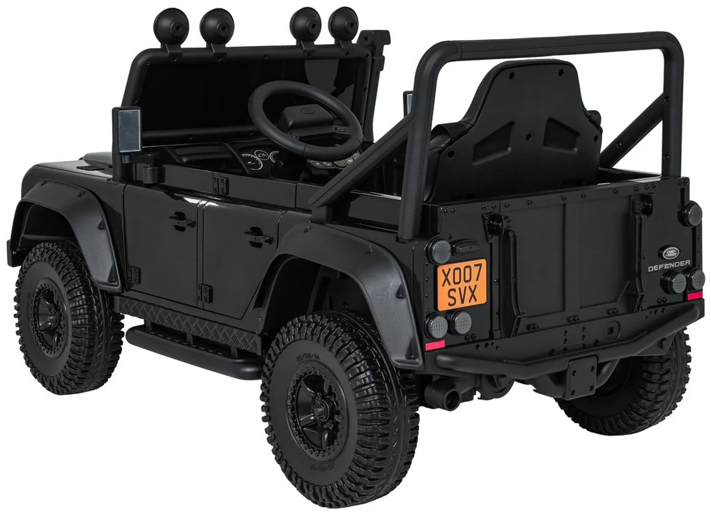 Jipe elétrico para Crianças 24V Land Rover Defender 110 SVX Concept Rodas Espuma EVA, Assento couro ecológico Preto