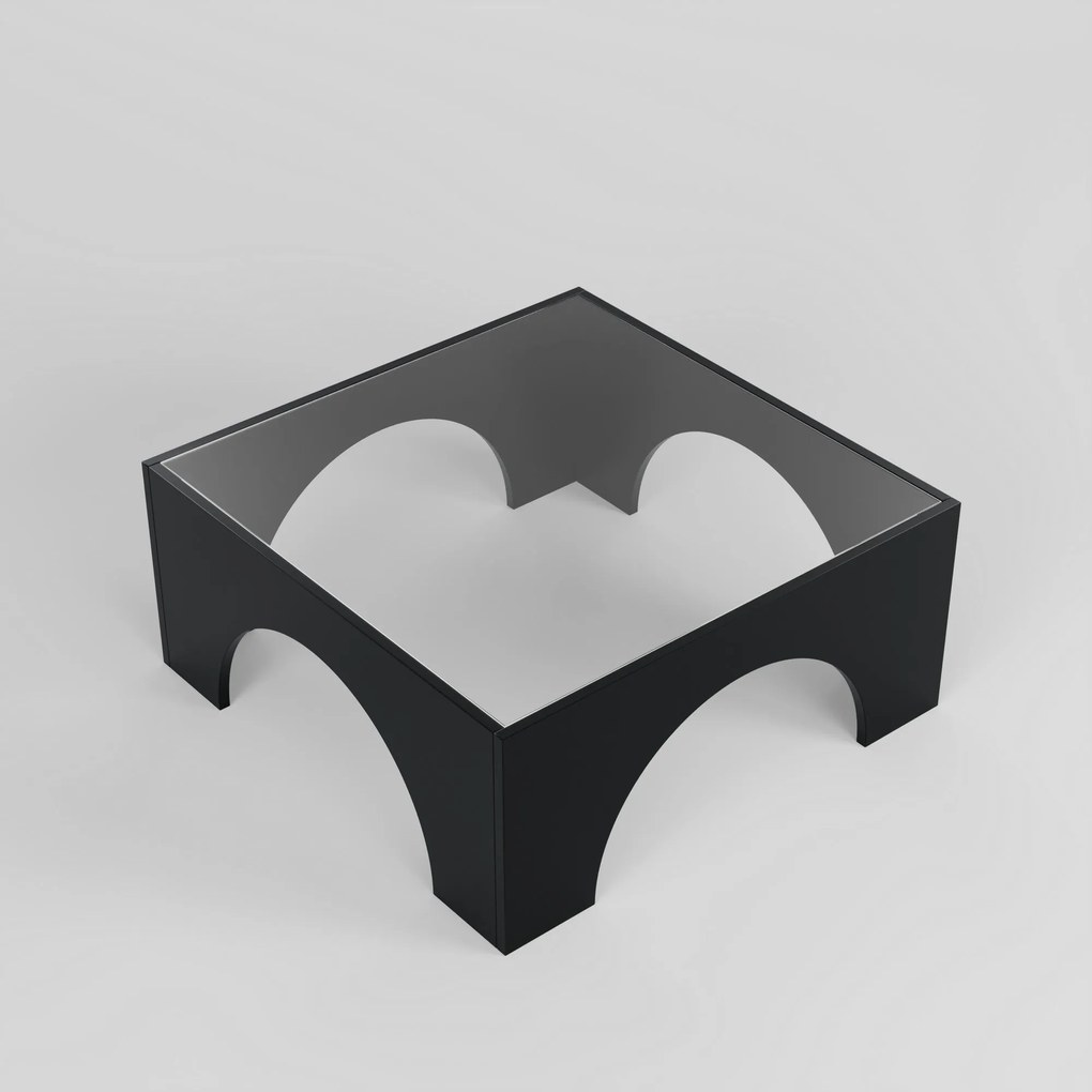 Mesa de Café Seine - Preto Transparente - 80x35x80 cm