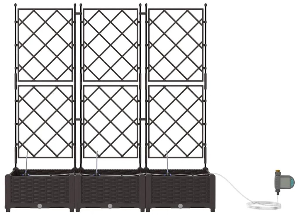 Jardineiras de Jardim 1 pc Castanho 120 x 40 x 126 cm Plástico