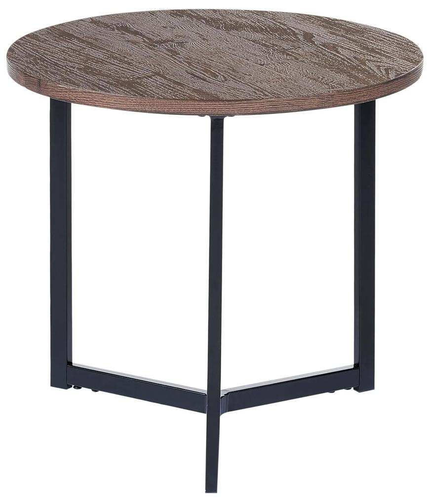 Conjunto de 2 mesas de centro em madeira escura e preta TIPPO Beliani