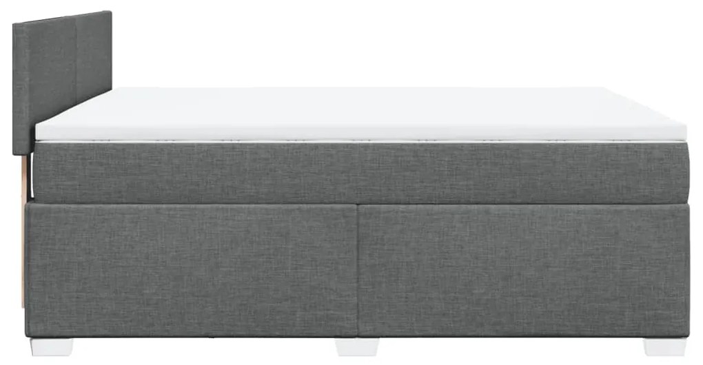 Cama com molas/colchão 160x200 cm tecido cinzento-escuro