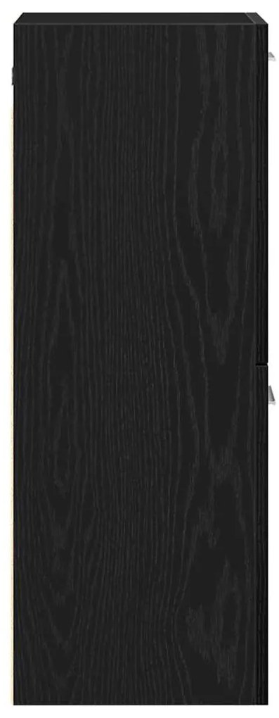 Armário de Casa de Banho VidaXL Preto Carvalho 30x30x80 cm Madeira Rec