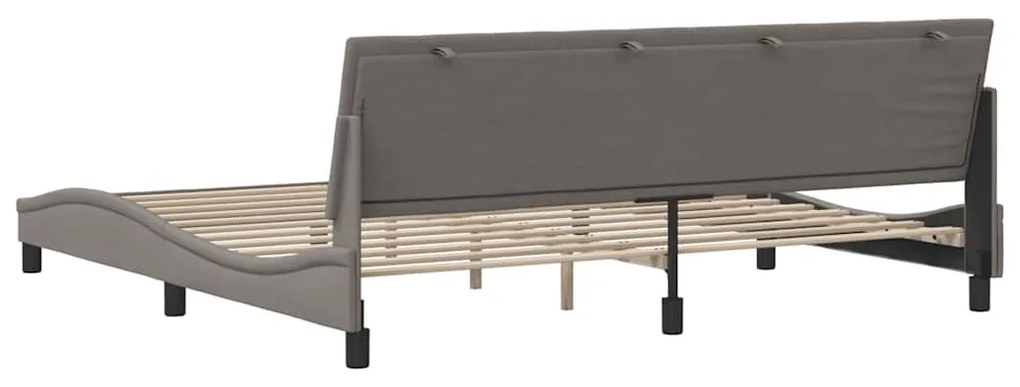 Cama sem colchão 200x200 cm tecido cinzento-acastanhado